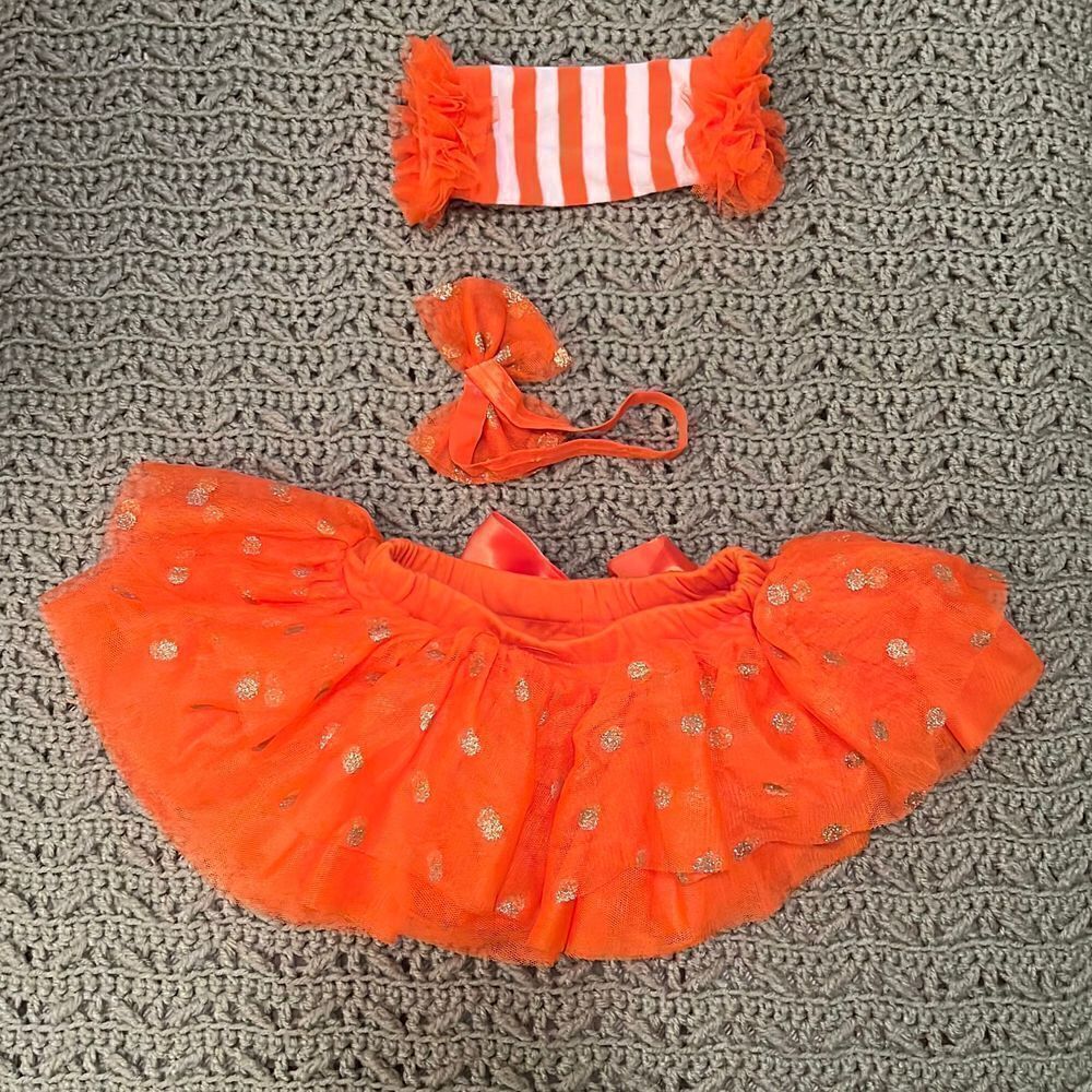 Sparkly Orange Tutu Set  - Picture 2 of 3